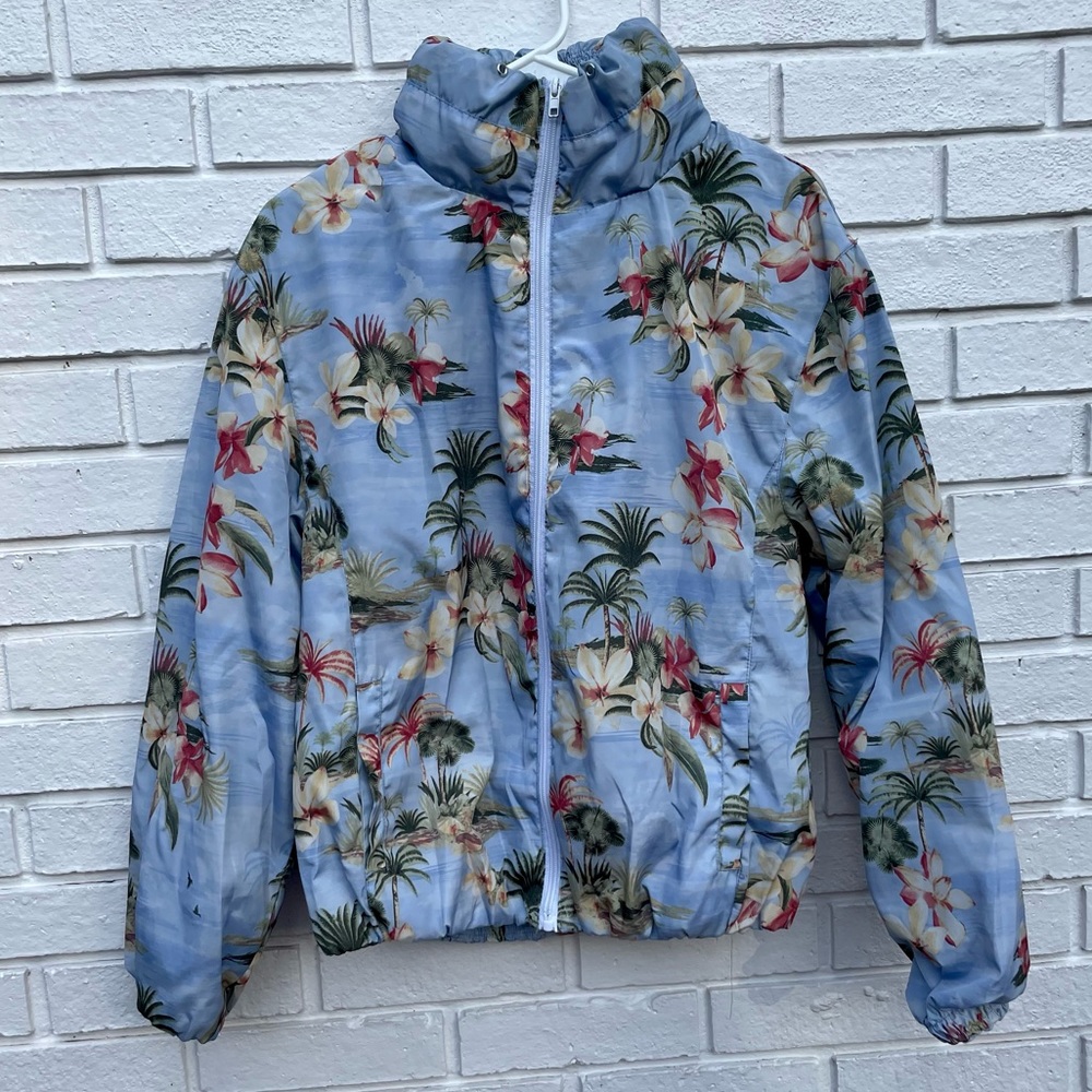 F21 Beach Print Windbreaker